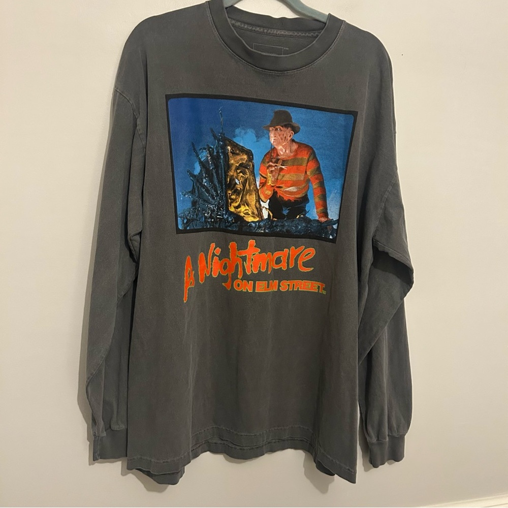 Dumbgood Long Sleeve Nightmare on Elm Street Grey Tshirt Sz XXL Xx-Large